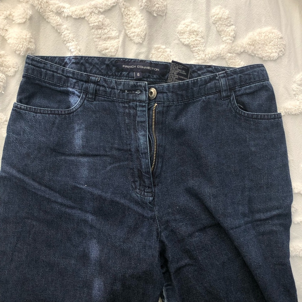 French connection wide leg high waisted jean pants
